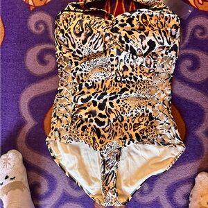 Ashley Graham Swimsuits For All Leopard Print One-Piece